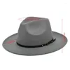 Boinas retro tophat cor de cowboy de cor sólida com cinto jazz simples ao ar livre para halloween natal coletando máscaras cosplay