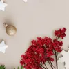 Finto verde floreale 10 pezzi steli di bacche rosse artificiali raccoglitori di Natale rami di agrifoglio per ghirlande di alberi decorazioni per feste di matrimonio 220914