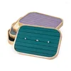 Bolsas de joalheria Bolsas de jóias Microfiber Gold Edge Bandejas para Brincho de anel Feminino Organizadores de jóias de joias Placas de exibição