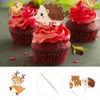 Fournitures de fête 24 pièces animaux décoratifs pics à gâteau décors Topppers pour fête Cupcake Dessert