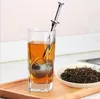 Tea Strainer Ball Push Tea Infuser Loose Leaf Tool Herbal Teaspoon Filter Diffuser Home Kitchen Bar Drinkware Stainless Steel CC