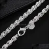 Kedjor pl￤terade Sier 20 tum 5mm Twisted Rope Chain Necklace For Women Man Fashion Wedding Charm Jewelry 236 W2 Drop Delivery 2021 Neck Dheh4