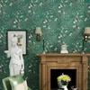 Wallpapers 10M Peach Tree Peel And Stick Wallpaper Green Modern Flower & Bird Waterproof Removable Self Adhesive