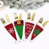 Christmas Decorations 4pcs Year Tableware Holder Bags Knife Fork Cutlery Bag Pocket 2023 Navidad Natal Xmas Home Dinner Table Decoration 220914