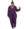 Plus size 3X 4X 5XL women tracksuits designer bigger size outfits fall winter tracksuit sweatshirt pants two piece set solid color sweatsuits