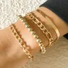 Многослойные простые змеиные браслет дамы Boho Fashion Creative Gold Metal Bead Bracelets Girls Charm Jewelry