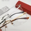 Ny modedesign Rimless Frame Optical Glasses Model 0349o Simple Popular Style Square Transparent Lens kan vara receptbelagda linser