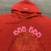 23SS Sweatshirts Hip hop Puff Printing Hommes Femmes Loose Digital Printing Hoodie Red