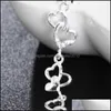 Link łańcucha łącza 925 Sterling Sier Fl Heart Aaa Cyrron for Women Wedding zaręczynowy biżuteria mody 834 Z2 Drop dostawa 2021 B DH56T