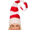 Berets C6UD Plush Striped Christmas Santa Hat Xmas Fluffy Family and Friend