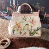 Bolsa de bolsa de moda bolsas de ombro feminino impress￣o de flores de couro de grande capacidade lady lady bolsa buckle magn￩tica viagens compras crossbody carteiras