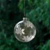 Party Decoration 12pcs/pack Snowflake Drawing Hanging Glass Ball Christmas Day Transparent Globe Pendant Festival Friend Gift