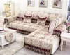 Housses de chaise, ensembles de canapé de luxe haut de gamme, housse en dentelle Jacquard rose, housse en coton et lin, étui à serviettes pour canapé sectionnel