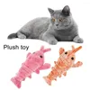 Les jouets de chat soulagent les crevettes sautantes en peluche électroniques légères d'ennui pour jouer à la maison