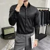 Chemises décontractées pour hommes Broderie de luxe Mode Robe pour hommes pour hommes Demi manches Chemise à carreaux Automne Camisa Bouton Mâle Turn Down Collier