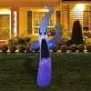 Decoração de festa 2,4m Halloween Fantasma assustador inflável com cor de cor para alterações de cores LED Home Garden Courtyard Halloween Decoração brilho de adereços fantasmas 220915