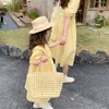 Abiti coordinati per la famiglia Abito genitore-figlio Madre e figlia Cotone coreano Summer Girl Doll Collar Plaid 220915