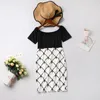 Family Matching Outfits Mommy and Me Clothes Parent-child Mother Girl Off-the-shoulder Printed Skirt One-shoulder Women's Clothing 220914