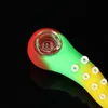 Latest Colorful Silicone Octopus Antenna Style Pipes Dry Herb Tobacco Thick Glass Filter Bowl Portable Handpipes Cigarette Holder Smoking DHL