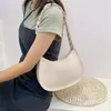 Evening Bags Women Plain Shoulder Underarm Bag Ladies Daily Handbag Female Weaving Handle Commuter Tote