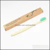 Disposable Toothbrushes Bamboo Handle Toothbrush Eco Friendly Bpa Charcoal Oral Health Low Carbon Soft Nylon Wood Biodegradable Drop Dhfk8