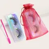 Make up good brand makeup tools lash lashes eyelash 5 pairs of mixed natural long size false eyelashes packed eyelash brush mesh bag