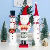 Christmas Santa Claus Nutcracker Wooden Snowman Figure Office Home Decoration