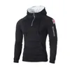 Mens hoodies tröjor män hoodies tröjor mode blixtlås med lång ärm huva huvtröja manlig casual hoody outwear hip hop streetwear solid pullover röd 220915