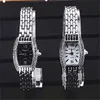 Vrouwen zilveren armband Watch Quartz Fashion Watches Girl Ladies PolsWatch Luxe roestvrij staal Mujer Relojes Satti