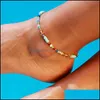 Ankiety moda kolorowe kryształowe kostki dla kobiet sandały boso stóp bransoletka kostka bohemia letnia plaża urok biżuterii prezent 1 dhtiq