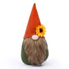 Festive Harvest Thanksgiving Decorations Gnomes Plush Elf Dwarf Doll Figurine with Autumn Maple Leaves Party Supplies XBJK2209