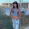 Été femmes réservoirs Camis Sexy côtes gilet gymnastique sport femme haut court dames Applique Camisole Streetwear débardeur