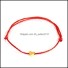 Charm Armbänder Glück Goldenes Kreuz Herz Armband Für Frauen Kinder Rote Schnur Einstellbare Handgemachte DIY Schmuck 235 R2 Drop Lieferung Dhhg0