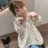 Girls' Shirts Baby Floral Shirts Children Tops Cotton Spring Autumn Long-Sleeved Shirt Baby Clothing 2-7Y