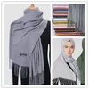 Etniska kl￤der jtvovo runmeifa 2022 kvinnors sommar tunna sjal kashmir ren f￤rg fransad hijab bandana headscarf vinter halsduk