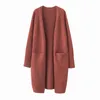 2022 Lazy V-hals dames oversize breisnits lange trui vesten jassen nieuwe dames trui Korea Cardigan jas jas jas uit het kader van de top T-stukken