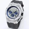 2022 Quartz masculino de luxo assistir aaa All Diamond Classic Style Octagon Bezel 42mm Rubber tira Rel￳gios Sapphire hex￩