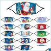 Designer Masks 19X13Cm Fashion Christmas Masks Printed Xmas Face Anti Dust Snowflake Mouth Er Washable Reusable With Filters Drop Del Dhczs