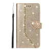 Étuis portefeuille en cuir PU pour iPhone 14 Love Gliiter Crads Slots Flip Protector Bling Phone Back Cover pour Apple 14pro 14plus 14 pro max 13 13pro max 12 12pro 11 11pro X Xs XR 6 7 8