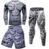 Herrsp￥rar Herrsportkomprimeringsdr￤kt MMA Boxing Shorts Rashguard tr￤ning Gym Kl￤der Sportkl￤der Training Fitness Tracksuit 220914