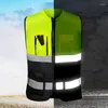 Abbigliamento Moto MXLF Multitasche Cerniera Alta Visibilità Gilet di Sicurezza Frontale con Strisce Riflettenti Bicicletta E Guida Multiuso