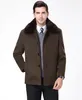 Hommes Laine Mélanges Hiver Épaissi Lapin Col Laine Manteau Affaires Cachemire Moyen Âge Homme Laine Pardessus Revers Velours Chaud Vêtements Homme