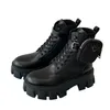 المصممين ROIS Boots Mithitive Combat Boot Men Womens Womens Black Leather Mid-Length Canyle Nylon Boots متصلة بـ Pouc U7R4#