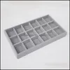 Jewelry Tray Handmade Diy Jewelry Tray Box Der Storage Organizer Gray Soft Veet Jewellery Earring Necklace Pendant Bracelet Display R Dhzkt