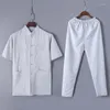 エスニック衣料品セールメンズコットンリネンシャツユニフォームブラックユニフォーム男性のための伝統的な中国