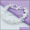 Link Chain Chain 925 Sterling Sier Grapes Meer kralen Charmarmbanden sieraden voor mode Women Wedding Engagement Gift 1223 T2 Drop DHHLQ