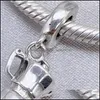 Silver Authentic 925 Sterling Sier Beads Charm Pendant Fits European Jewelry Bracelets Naszyjnik 1184 E3 Drop dostawa 2021 DHSE DH31G