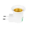 Lamp Holders 1/2/3/4/5PCS Sell Practical White E27 LED Light Socket To EU Plug Holder Adapter Converter ON/OFF For Bulb