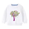 Shirts 2022 Long-Sleeved T-Shirt Magic Butterfly Tree Graphic Costume Children 2-7 Years Old Basic Tops Girl Bottoming Shirt 1piece/Set