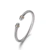 Bracelet Dy Twisted Wire Round Head Women Fashion Versatile Platinum Plated Two-color Hemp Trend Hot Selling Jewelry